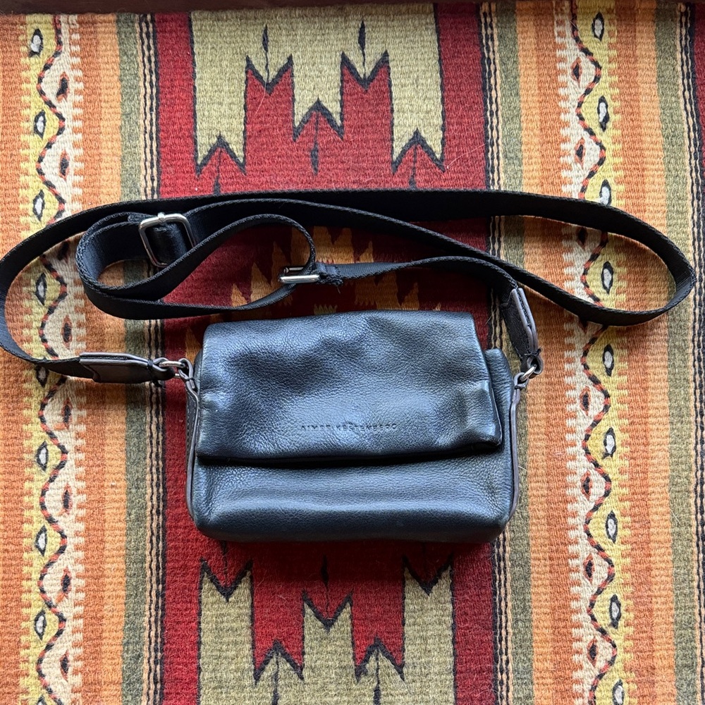 Aimee Kestenberg Black Leather Crossbody Bag with Adjustable Strap